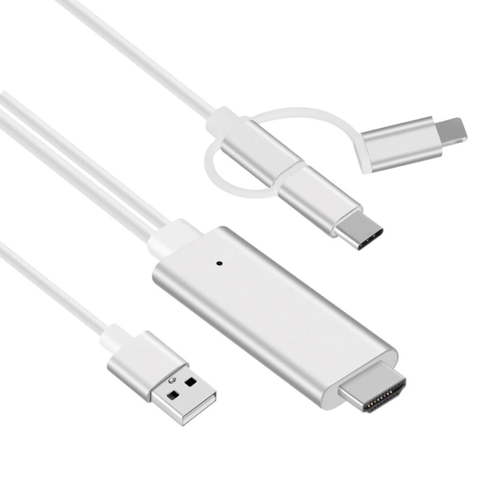 HDMI кабель 3в1 (HDMI, USB, MicroUSB)