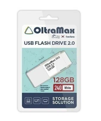 USB Flash 128GB OltraMax 240 белый 2.0