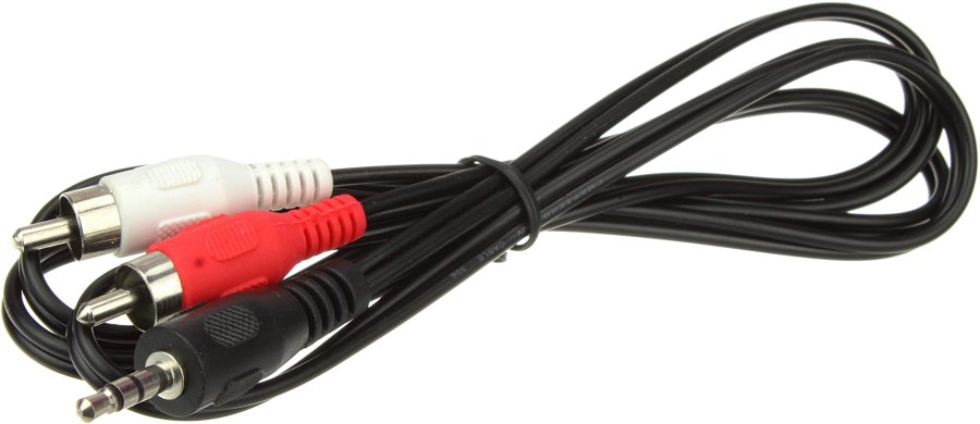 Аудио кабель 2RCA - jack 3.5 мм, 1м (тюльпан)