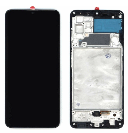 Дисплей для Samsung A325F Galaxy A32 в рамке + тачскрин (черный) Service Pak