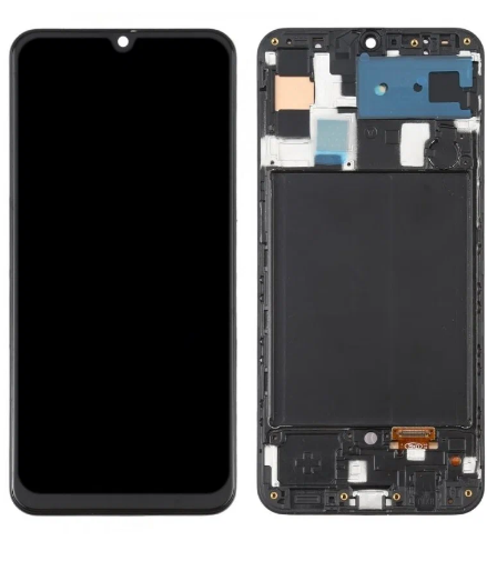 Дисплей для Samsung A505F Galaxy A50 в рамке + тачскрин (черный) Service Pak