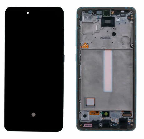 Дисплей для Samsung A525F Galaxy A52 в рамке + тачскрин (черный) Service Pak