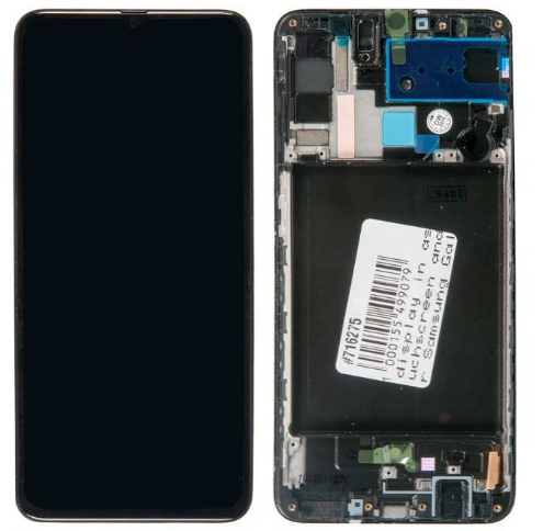 Дисплей для Samsung A705F Galaxy A70 в рамке + тачскрин (черный) Service Pak