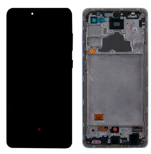 Дисплей для Samsung A725F Galaxy A72 в рамке + тачскрин (черный) Service Pak