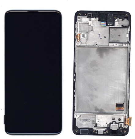 Дисплей для Samsung M317F Galaxy M31s в рамке + тачскрин (черный) 100%