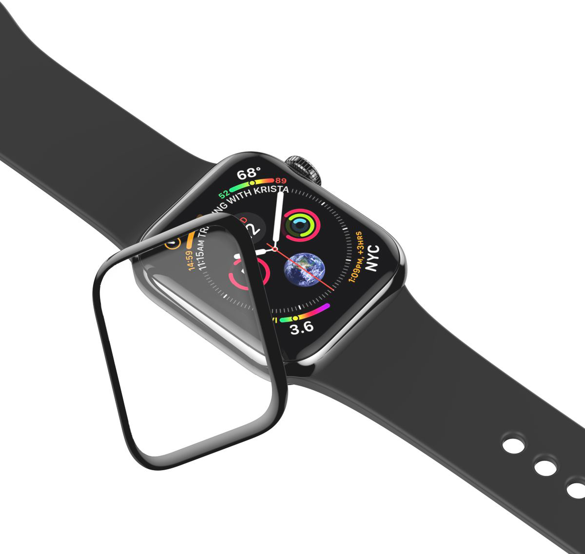 Защитное стекло для Apple Watch 3,4 40мм черный