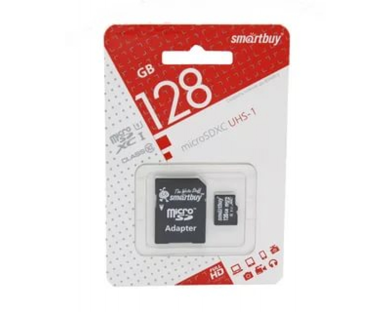 Карта памяти MicroSD 128GB Smartbuy K10 (с адаптером)