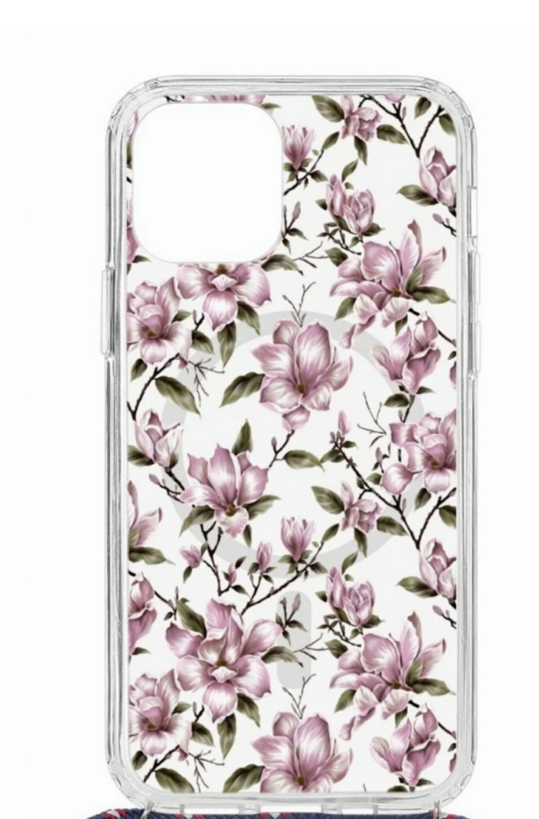 Чехол силиконовый с цветами в картонной упаковке для iPhone 12, 12 Pro (принты в ассортименте)